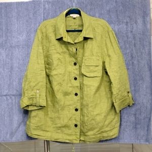 Coldwater Creek Linen Shirt Jacket (Shacket)